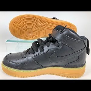 Nike Air Force 1 Mid LV8 GS with Black Gum Bottom.